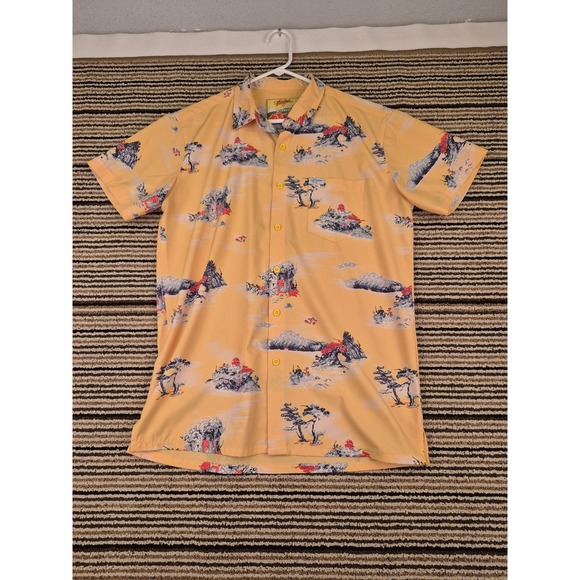 Retro Rifle Once Upon A Time In Hollywood Yellow Button Down Shirt Mens Medium